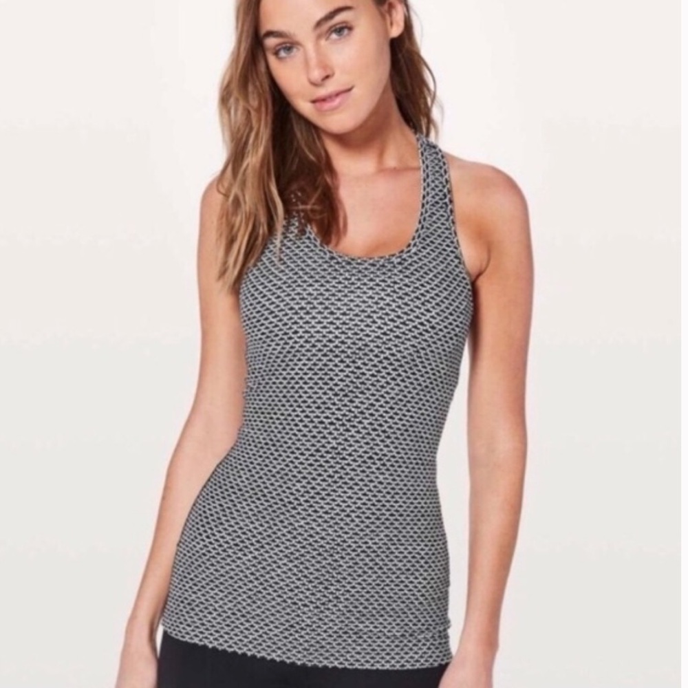 Lululemon Cool Racerback Tank II Nulu Monochromatic Black